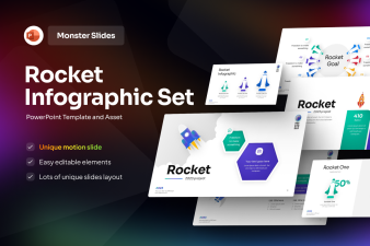 Monster Slides Rocket Infographic Set